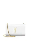 Saint Laurent Medium Kate Monogram Leather Chain Shoulder Bag In White
