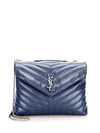 Saint Laurent Medium Loulou Matelassé Leather Shoulder Bag In Denim