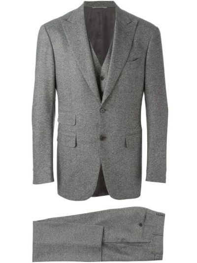 Canali Three Piece Suit In Grey