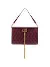 Givenchy Burgundy Gem Large Quilted Goat Skin Shoulder Bag In Red