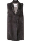 Manzoni 24 Long Fur Gilet - Grey