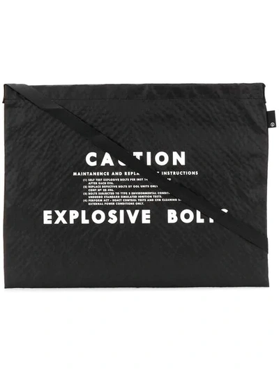 Undercover Caution Shoulder Bag In Black