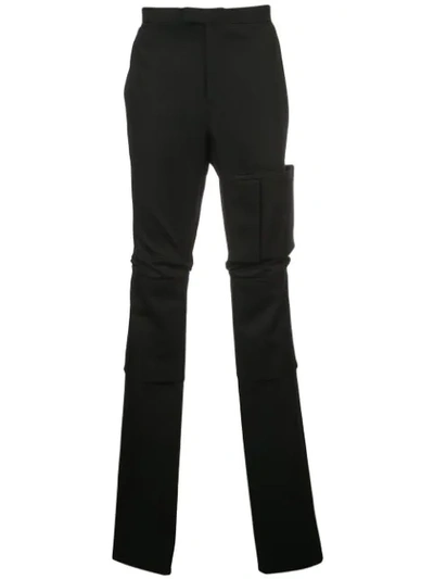 Raf Simons Patch Pocket High Waist Trousers In Black