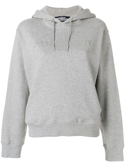 Jeremy Scott Logo Patch Hooded Sweatshirt In Grey