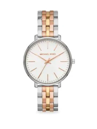 Michael Kors Pyper Tri-tone Stainless Steel Watch In Silver