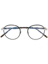 Saint Laurent Round Frame Glasses In Brown