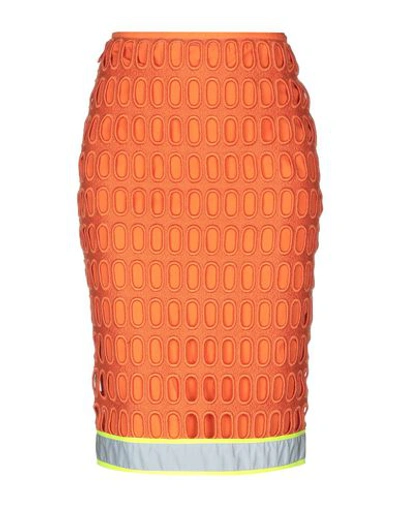 Moschino Knee Length Skirts In Orange