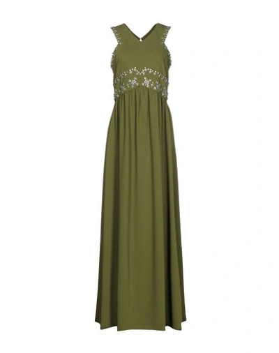 Tory Burch Long Dresses In Military Green