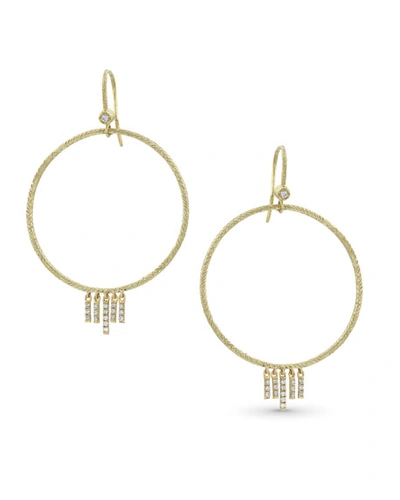 Dominique Cohen 18k Gold Diamond Chevron Drop Earrings