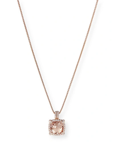 David Yurman Chatelaine 18k Rose Gold Morganite Necklace In 25 Pink