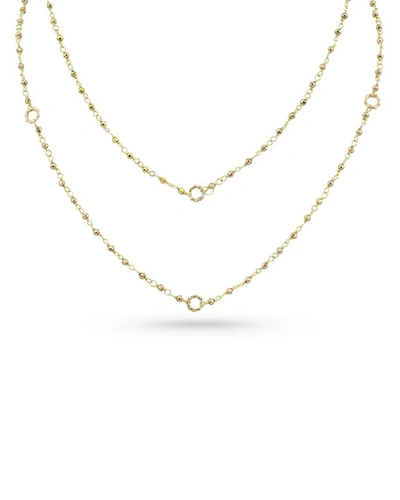Dominique Cohen 18k Gold Yellow Pyrite & Bamboo Link Necklace, 42"l