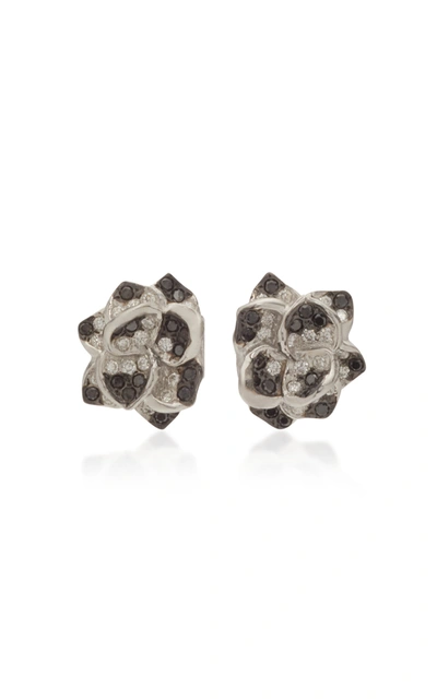 Colette Jewelry Women's 18k White Gold And Diamond Earrings In Black