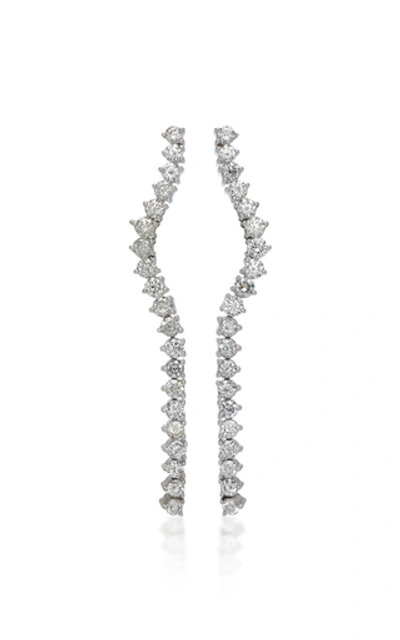 Lynn Ban Jewelry Rivulet Sterling Silver And Diamond Earrings In White