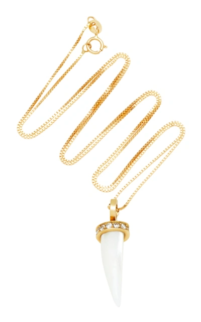 Aron & Hirsch Mursi 18k Gold Resin And Diamond Necklace In White