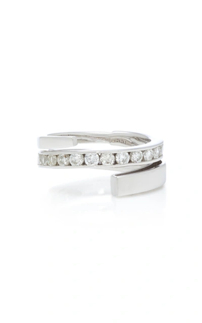 Lynn Ban Jewelry Sterling Silver Diamond Coil Ring In White