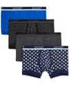 2(x)ist Men's 3+1 Bonus Pack Trunk In Char/star/blue/snowflake