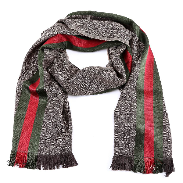 Gucci Gg Jacquard Web Knitted Scarf In Multi | ModeSens