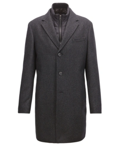 Hugo Boss Boss Men's Slim-fit Coat In Dark Grey