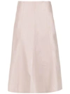 Clé Leather Midi Skirt In Pink