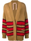N°21 Nº21 Stripe Pattern Cardi-coat - Neutrals