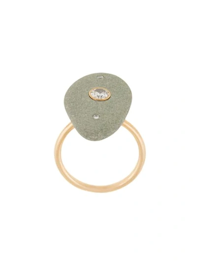 Cvc Stones 18kt Yellow Gold Aravalli Pebble Diamond Ring In Multicolour