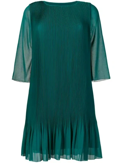 Ps By Paul Smith Pleated Short Dress In Green