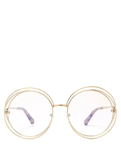 Chloé Carlina Round-frame Gold-tone Optical Glasses