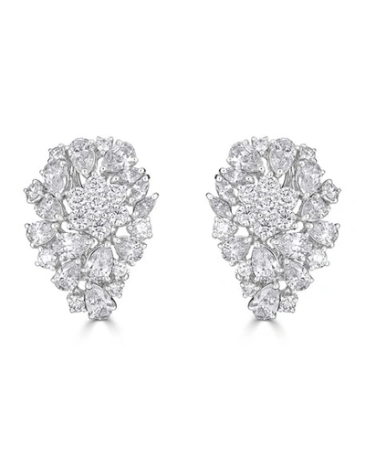 Zydo Luminal 18k White Gold Diamond Flower Cluster Earrings