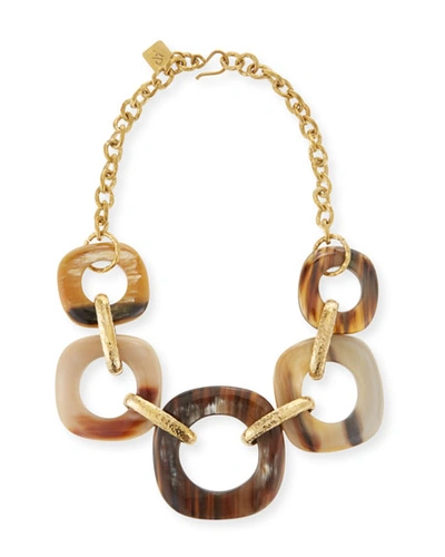 Ashley Pittman Graduating Horn-link Necklace In Neutral Pattern