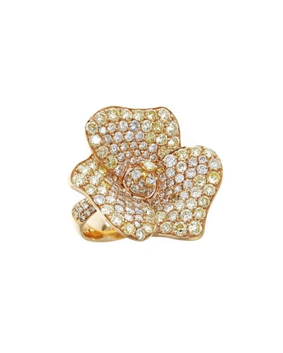 Zydo Unique 18k Rose Gold Diamond Flower Ring