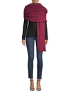 White + Warren Women's Cashmere Travel Wrap In Claret Heather