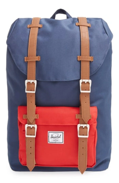 Herschel Supply Co Little America - Mid Volume Backpack - Blue In Navy/ Red