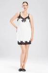 Natori Enchant Lace-trim Chemise In Ivory/black