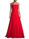 Basix Black Label Women's Ruffled Strapless Gown In Red