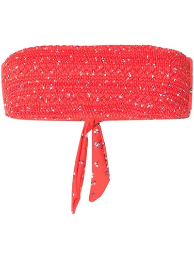 The Upside Woven Bikini Top In Red