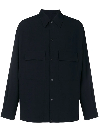 Lemaire Pocket Detail Shirt In Blue