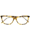 Saint Laurent Square Frame Glasses In Brown