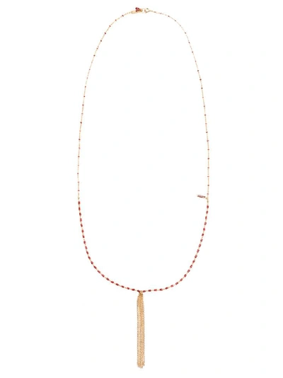 Isabel Marant Chain Tassel Necklace In Red