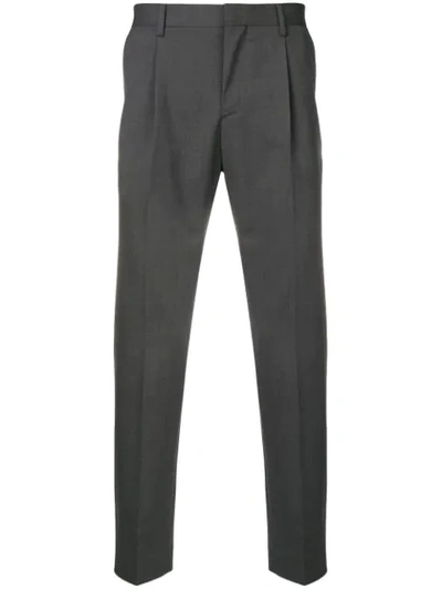 Entre Amis Slim-fit Tailored Trousers In Grey