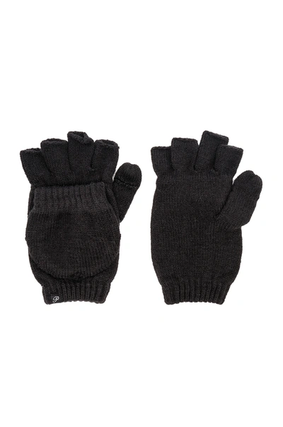 Plush Fleece Lined Texting Mittens In Black