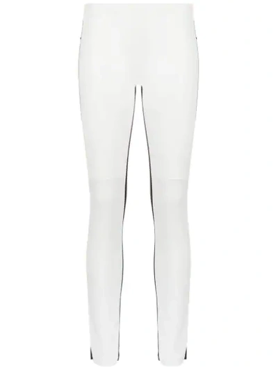 Andrea Bogosian Bicolour Leather Trousers In White