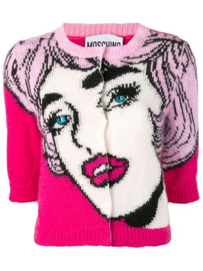 Moschino Face Pattern Sweater - Pink