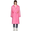 Martine Rose Patch Embellished Belted Rain Coat In Pink