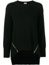 Mrz Knitted Zip Sweater - Black