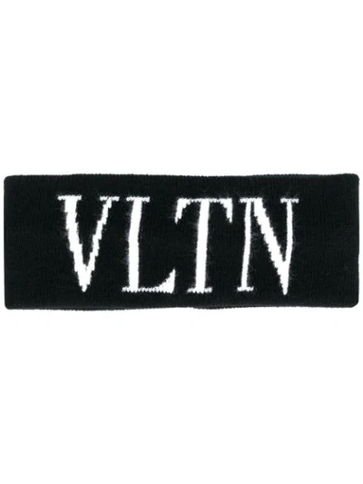 Valentino Vltn Logo Neck Scarf - Black