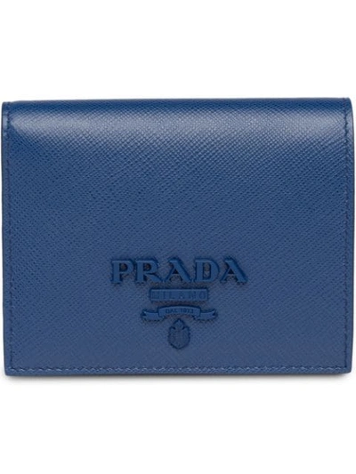 Prada Small Bifold Wallet In Blue