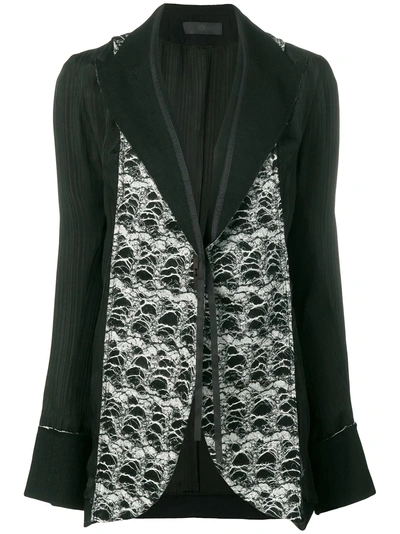 Marc Le Bihan Contrast Panel Blazer In Black