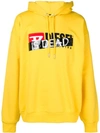 Diesel Logo Embroidered Hoodie In Yellow