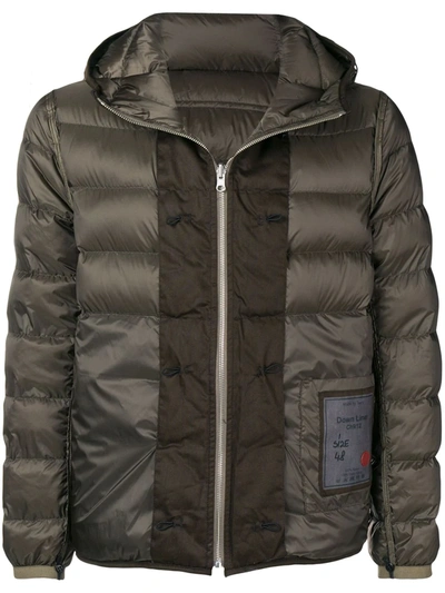 Ten C Hooded Padded Jacket In Brown