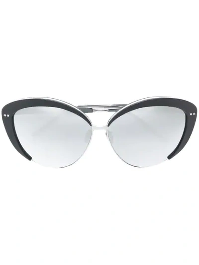 Linda Farrow Cat Eye Sunglasses In Silver